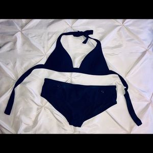 2 piece jcrew navy bikini